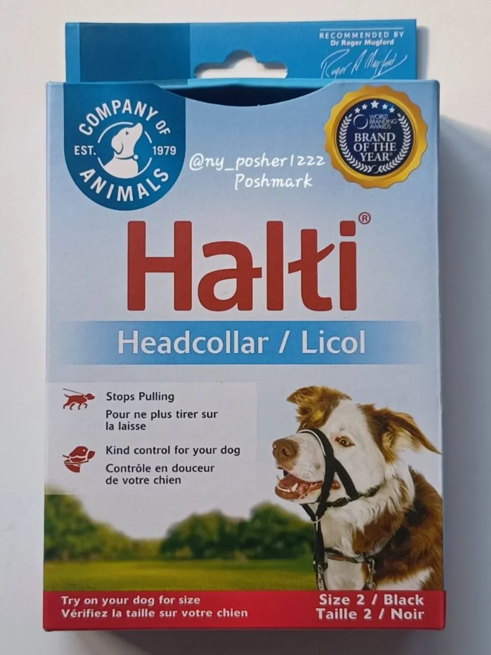 𝗛𝗮𝗹𝘁𝗶 Headcollar Size 2 Black & 𝖣𝖴𝖪𝖤'𝖲 Rope Dog Leash 4-Ft Red Bundle